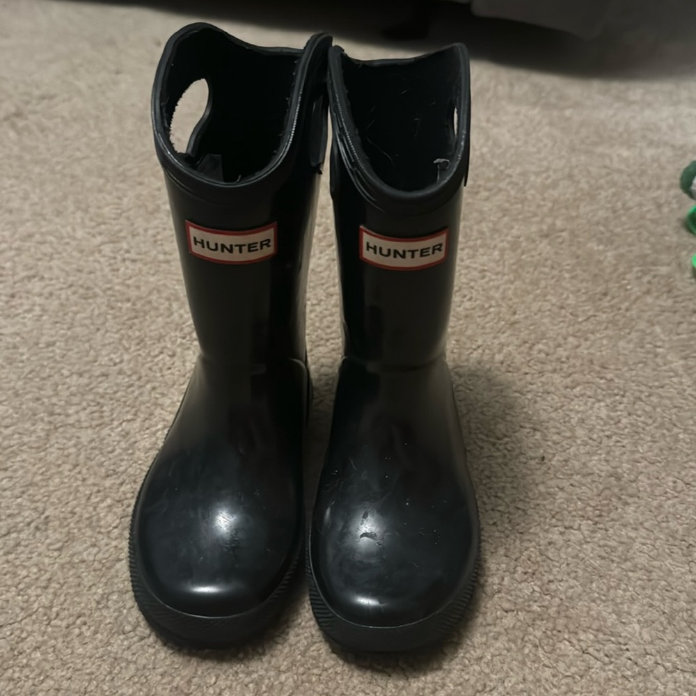 Hunter black slip on boot 8b/9g